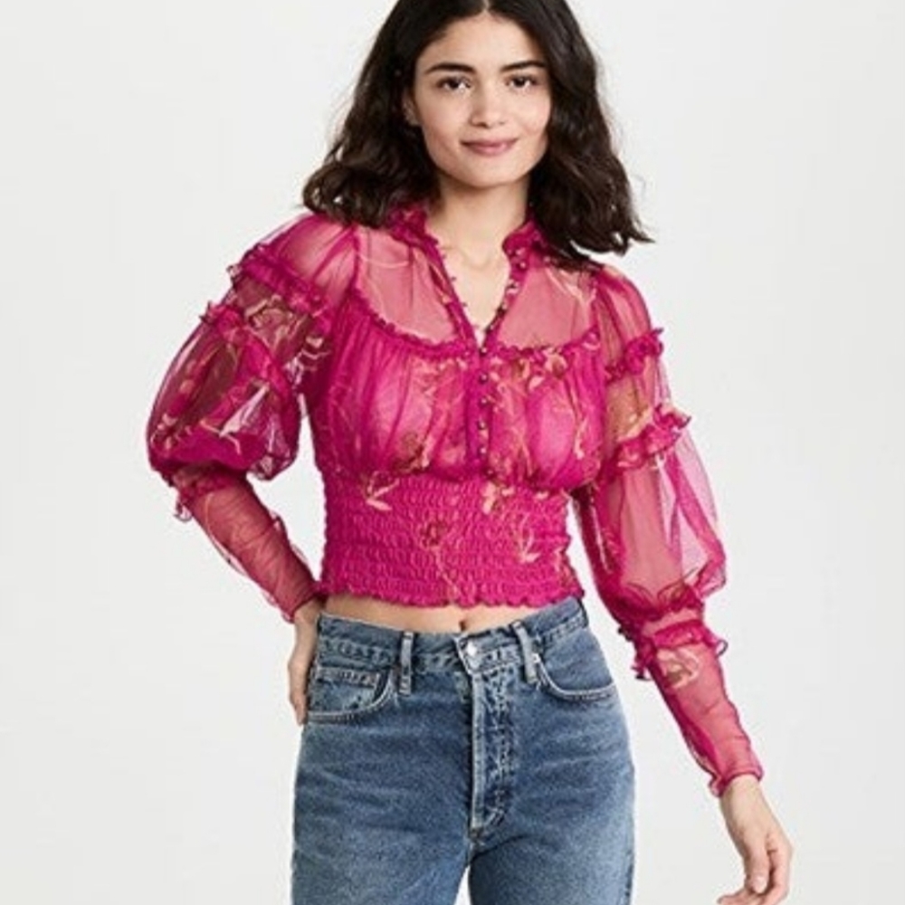 Free People Time to Shine Top Pink Small